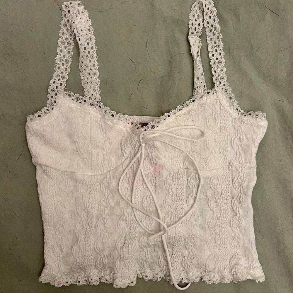 Edikted White Lace Camisole Top